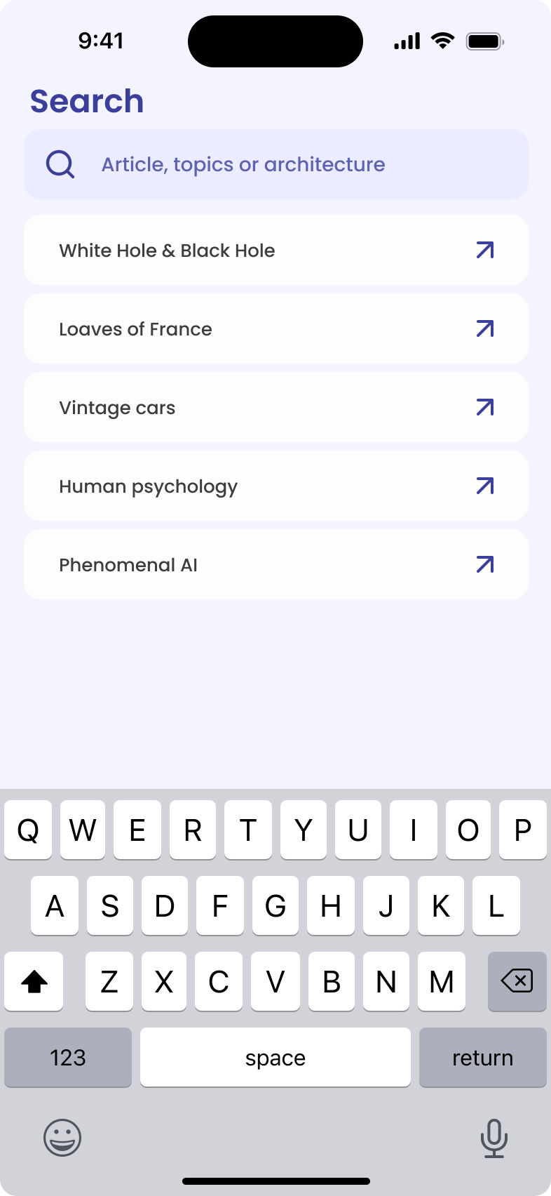 Search Options Screen
